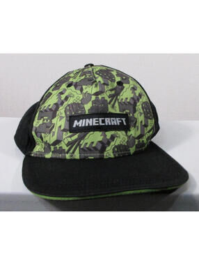 Minecraft Baseball Cap Adjustable Strap Curved Brim One Size Green